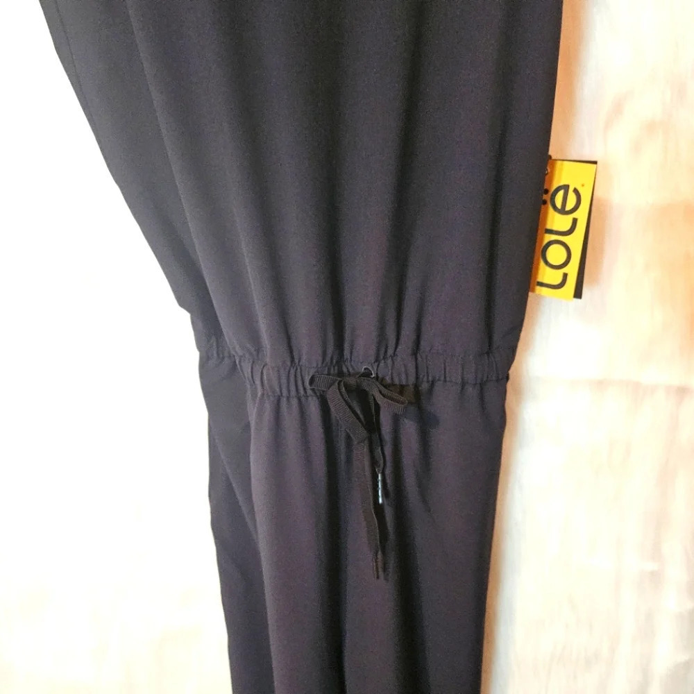 Lolë Classic Navy Tie Waist Jumpsuit - Picture 6 of 9